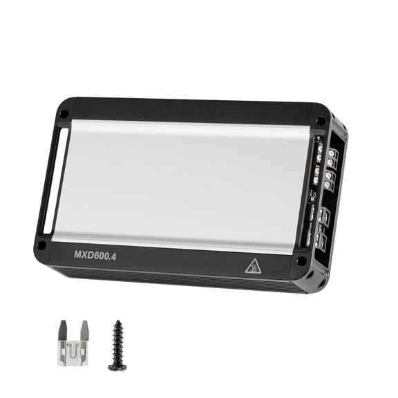 KFFKFF 4-Channel Car Audio Amplifier, Class D Full Range Amp, Stable at 2 Ohms, Bridgeable Design, Max Output: 4 x 420W @ 4 Ohms / 4 x 600W @ 2 Ohms, Suitable for Cars, SUVs, Trucks