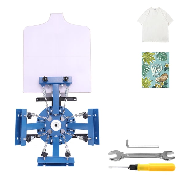 KFFKFF 4 Color 1 Station Silk Screen Printing Press, 21.3 x 17.7 in, 360 Rotating Design, Precise Alignment, Durable Powder-Coated Steel, Ideal for T-Shirt Printing at Home or Business