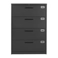thumbnail image 1 of KFFKFF 4-Drawer Metal File Cabinet with Lock, Vertical Filing Storage Unit for Home and Office, Adjustable Hanging Rods for Letter, A4, and Legal Files, Easy to Assemble, Black, 1 of 9