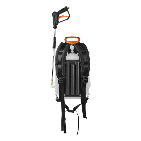 KFFKFF 4-Gallon Electric Backpack Sprayer with Battery Power, Includes 2 Wands & 8 Nozzles, Adjustable Pressure 0-90 PSI, 4-Hour Runtime, Portable Sprayer for Lawn, Garden, and Cleaning Tasks