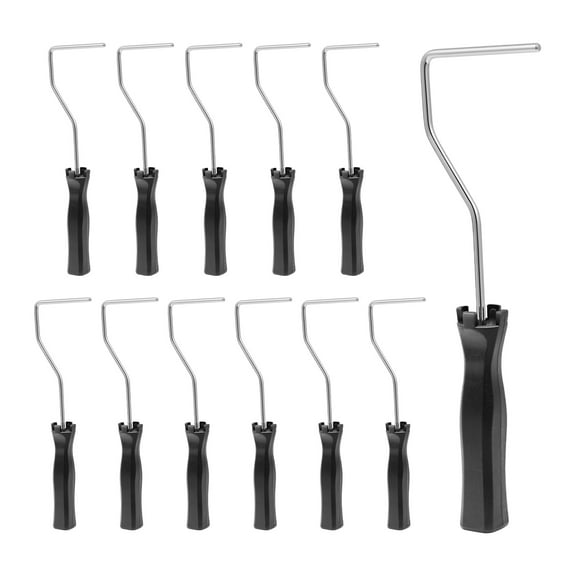 KFFKFF 4-Inch Paint Roller Frame, Compatible with Mini Rollers, Painting Tools for Walls, Ceilings, Small Spaces, Edges, and Corners, Lightweight Design, 12-Pack, Black