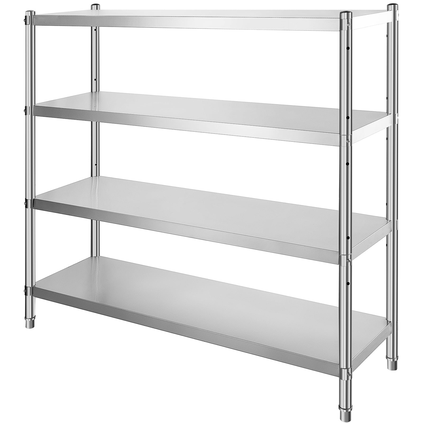 KFFKFF 4-Layer Adjustable Storage Rack, 60x18.5 Inch, Stainless Steel - Ideal for Kitchen, Office, Garage - Each Layer Supports up to 330lb