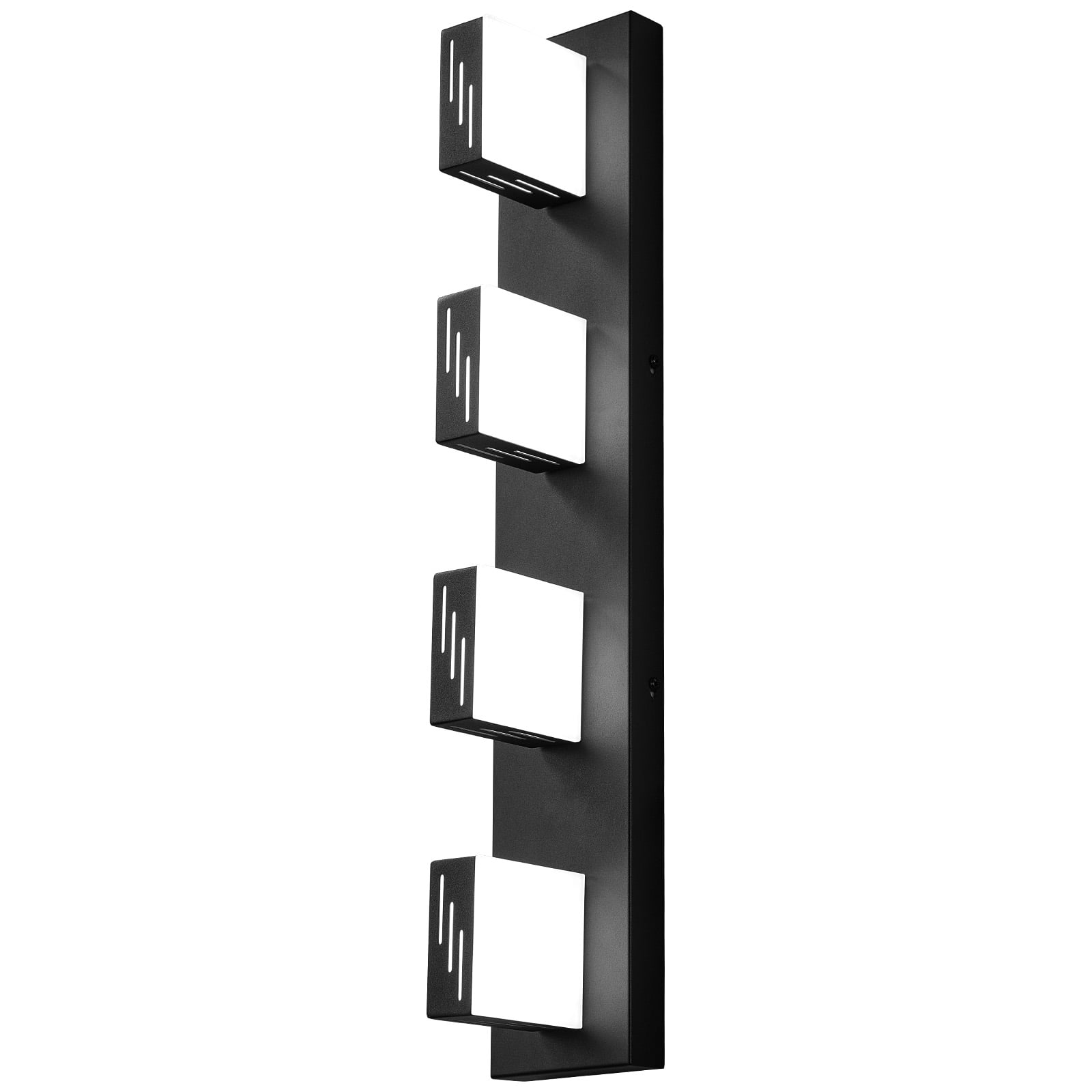 KFFKFF 4-Light LED Modern Vanity Light Fixture, 25.59-Inch, Black Finish Wall Lighting for Bathroom, Living Room, Bedroom, Hallway, Cool White 6000K, IP44 Waterproof