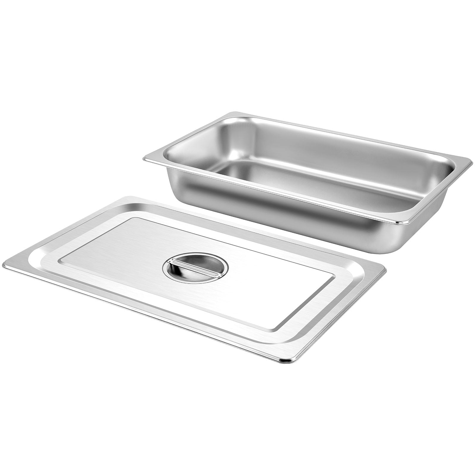 Bandejas de acero inoxidable para mesa de vapor KFFKFF tamaño completo, 20.9 x 12.8 x 3.9 in, negro