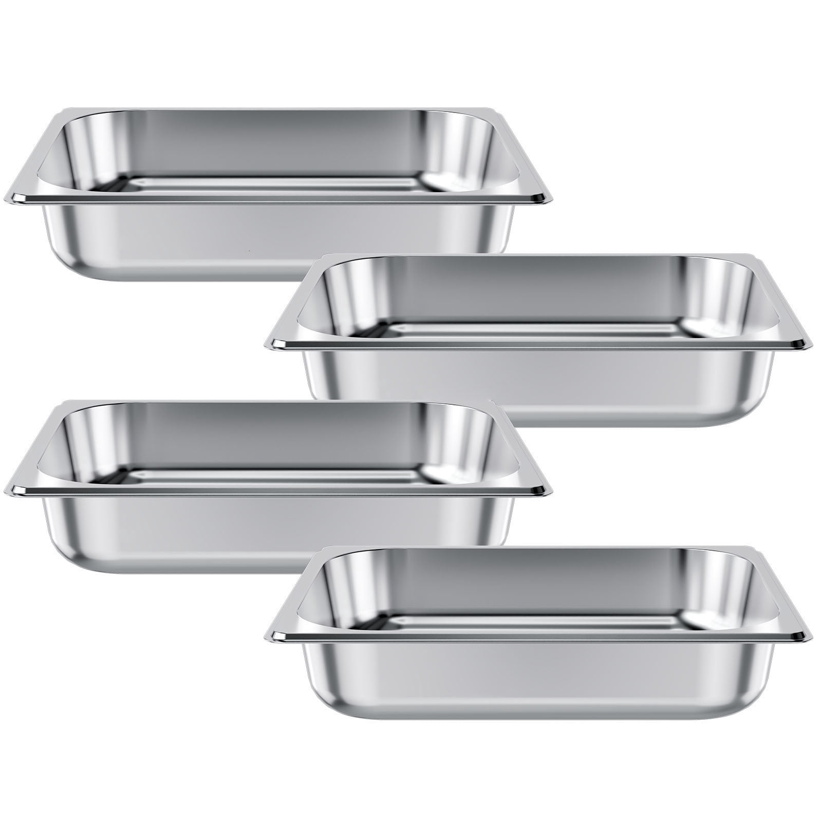 10 Quart Stainless Steel Steam Table Pan - Half Size 22 Gauge Commercial Food Pan