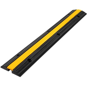 KFFKFF 4 Pack of 1-Channel Rubber Cable Protector Ramps Heavy Duty 18000Lbs Load Capacity Cable Wire Cord Cover Ramp Speed Bump