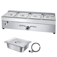 thumbnail image 1 of KFFKFF 4-Pan Commercial Propane Steam Table, Stainless Steel Food Warmer with Adjustable Heat and Drain Valve, Ideal for Outdoor Events, Restaurants, and Camping, 1 of 9
