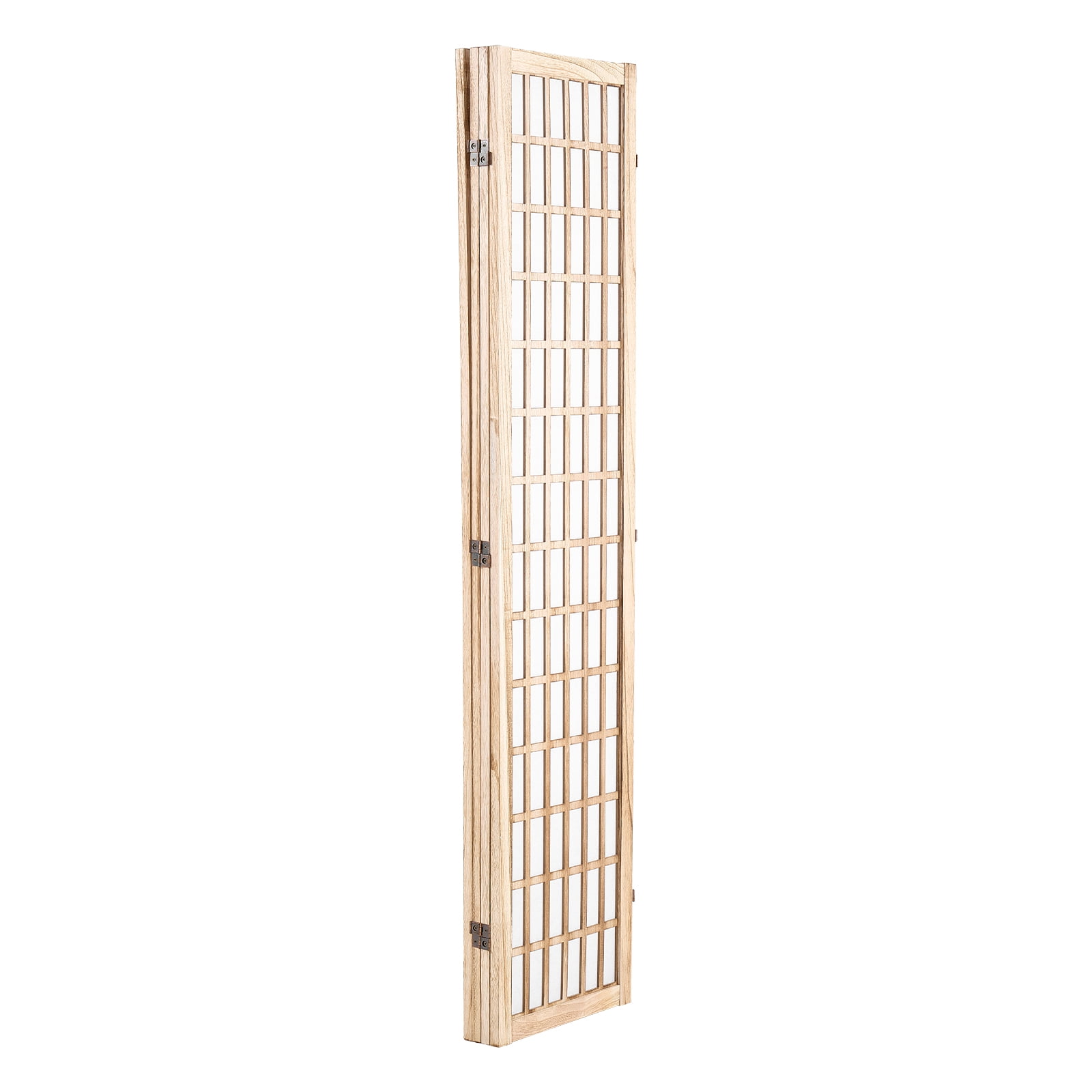 KFFKFF 4-Panel Japanese Style Room Divider, Folding Privacy Screen for Indoor Use, Portable Partition for Room Separation, Home, Office, Restaurant, and Bedroom Decoration (Natural)