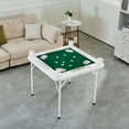 thumbnail image 1 of KFFKFF 35.4‘’ Foldable Multifunctional Square Game Table Portable Domino Game Table  with 4Cup Holders/4 Chip Trays with Wear-Resistant Green Tabletop, 1 of 10