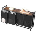 thumbnail image 1 of KFFKFF 4-Section Laundry Organizer with Metal Frame and Wooden Top, Freestanding Hamper with Durable Pull-Out 600D Oxford Cloth Bags for Sorting Clothes in Bathrooms or Laundry Rooms, 1 of 9