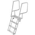 thumbnail image 1 of KFFKFF 4-Step Flip-Up Dock Ladder, Durable Aluminum Alloy Boat Swim Ladder with Non-Slip Wide Steps, 350 lbs Load Capacity, Pull Rope for Easy Use, Ideal for Lake, Pool, and Marine Boarding, 1 of 9