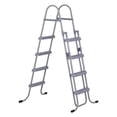 thumbnail image 1 of KFFKFF 4-Step Steel A-Frame Pool Ladder, Designed for Above-Ground Pools with 52-Inch Walls, 300 lbs Weight Capacity, Non-Slip Wide Steps for Safe Entry and Exit, Easy to Assemble, Outdoor Use, Gray, 1 of 9