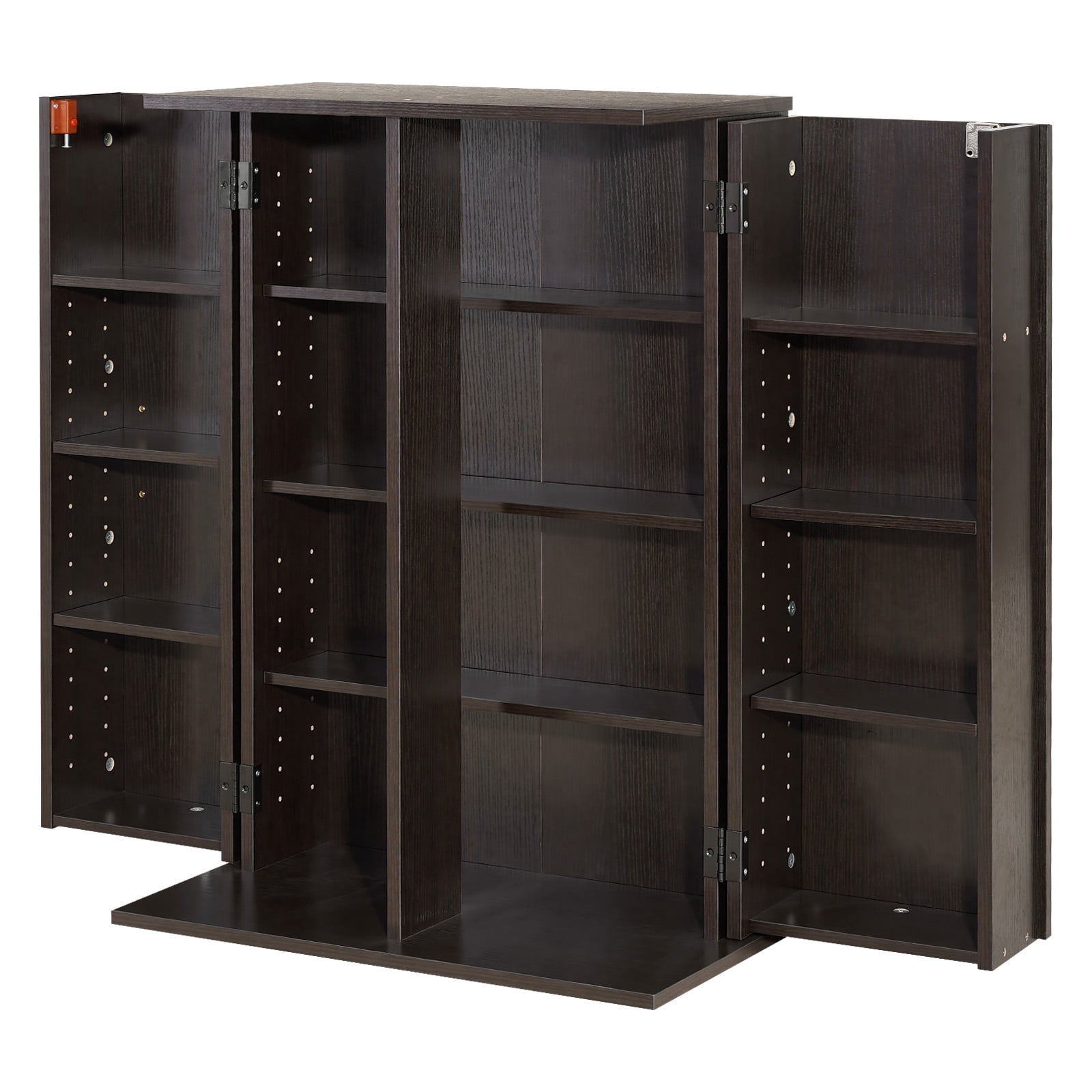 Small Deluxe Multimedia Storage Cabinet with Locking Shaker Doors