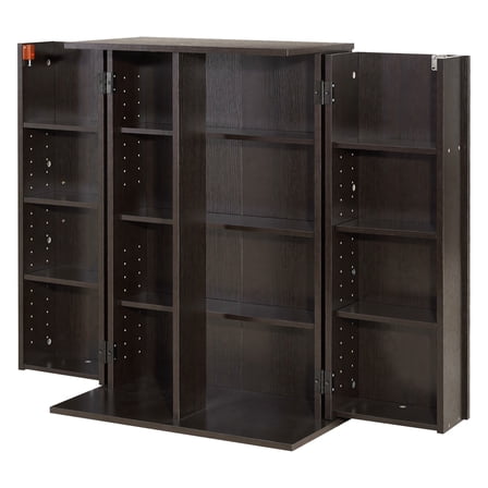 Leslie Dame CD-1040C Spinning Hand-Crafted Multimedia Tower- Oak