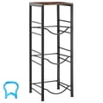thumbnail image 1 of KFFKFF 4-Tier Water Jug Rack, Organizer for 3 and 5 Gallon Bottles, Heavy-Duty Storage Shelf with Detachable Design for Home, Office, and Kitchen, Black and Brown, 1 of 9
