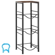 KFFKFF 4-Tier Water Jug Rack, Organizer for 3 and 5 Gallon Bottles, Heavy-Duty Storage Shelf with Detachable Design for Home, Office, and Kitchen, Black and Brown