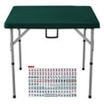 thumbnail image 1 of KFFKFF Foldable Multifunctional Square Game Table Portable Domino Game Table Fold-in-Half 4 Player Card Table with Carrying Handle with Wear-Resistant Green Tabletop, 1 of 9