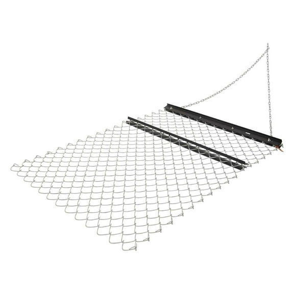 KFFKFF 4 x 5 ft Chain Harrow - Q235 Steel Construction, UTV Tractor Attachment for Leveling and Sod Preparation, Durable Rake for Gravel Driveways, Farms, and Gardens, Black