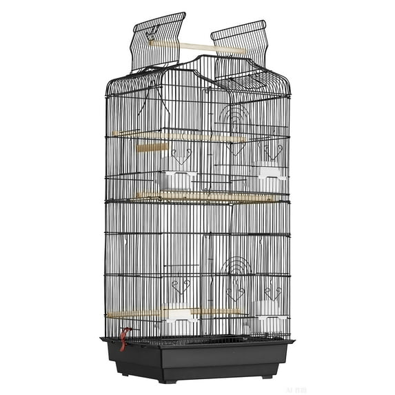 KFFKFF 41-inch Spacious Bird Cage with Open Top, Ideal for Parakeets, Finches, Canaries, Lovebirds, Cockatiels, Budgies, Small Quaker Conures, Travel Pet Flight Birdcage Equipped with Swing and Perch