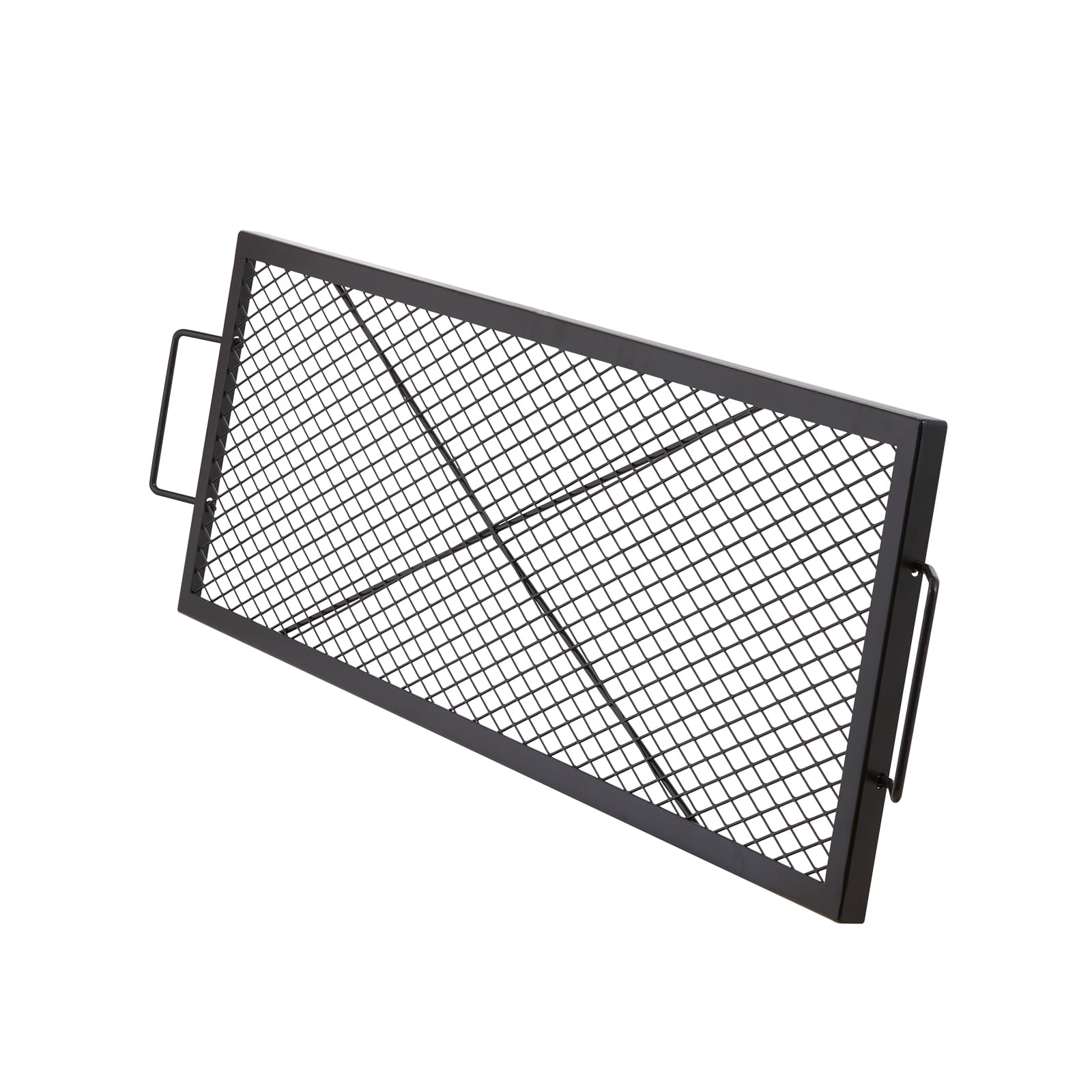 44" Black Heavy-Duty Steel Rectangle Fire Pit Grill Grate