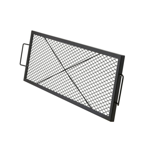 KFFKFF 44" Rectangle Cooking Grate X-Marks Heavy-Duty Steel Fire Pit Grill Grate