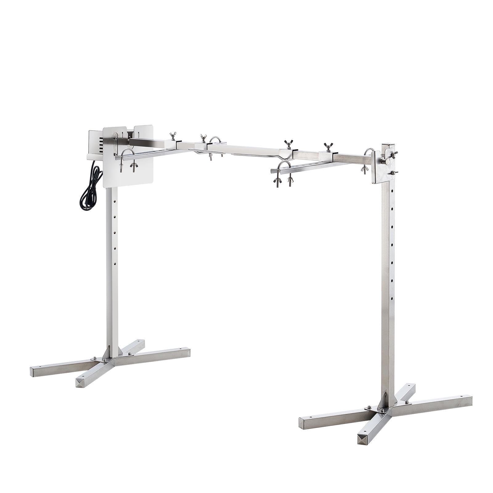 KFFKFF 46" Electric Rotisserie BBQ Kit, with 132 lbs Load, Auto 52W Motor, Height-Adjustable Stand, Universal Complete Grill Rotisserie, Spit Rod & Heat Guard for Pig & Lamb