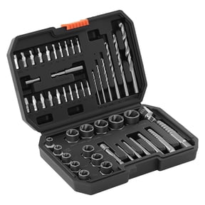 KFFKFF 49-Piece Screw Extractor and Drill Bit Set, Includes Nut Bolt Extractors, Drill Bits, Adapters, Durable Storage Case, Cr-Mo Steel for Removing Damaged, Rounded, or Stripped Fasteners