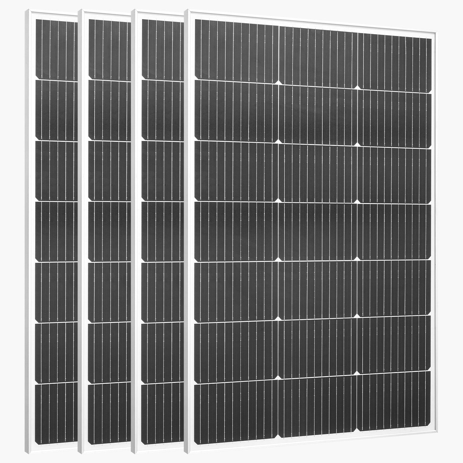 KFFKFF MC4 Output & Durable Aluminum Frame, IP65 Waterproof design Monocrystalline Solar Panels Mono PV Module 100W/ 23% Efficiency (4PCS)