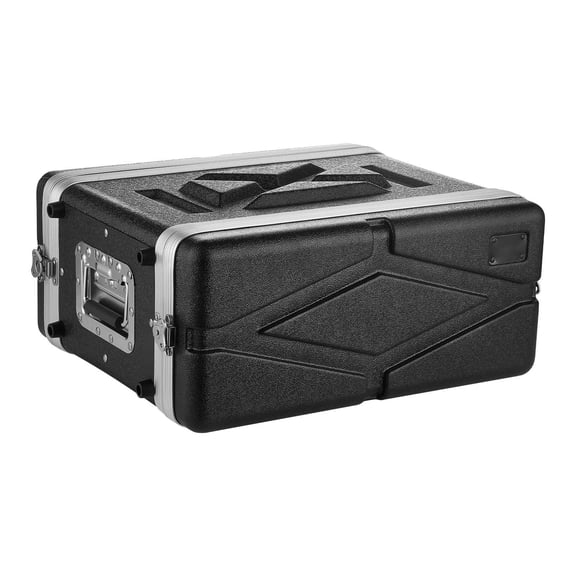 KFFKFF 4U Rack Case, 14-inch Depth, Durable ABS Construction with Recessed Latches, Removable Front and Back Panels, Simple Setup, Suitable for Amplifiers, 11.4-inch Internal Space