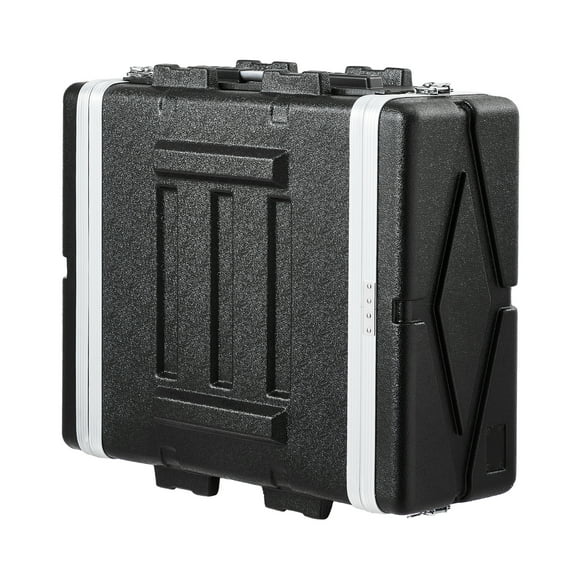 KFFKFF 4U Rack Case, 19 in Standard Depth, Server Cabinet with Durable ABS Handle, Robust Twist Butterfly Latches, Easily Removable Front & Back Panels, Suitable for Amplifiers, Mixers