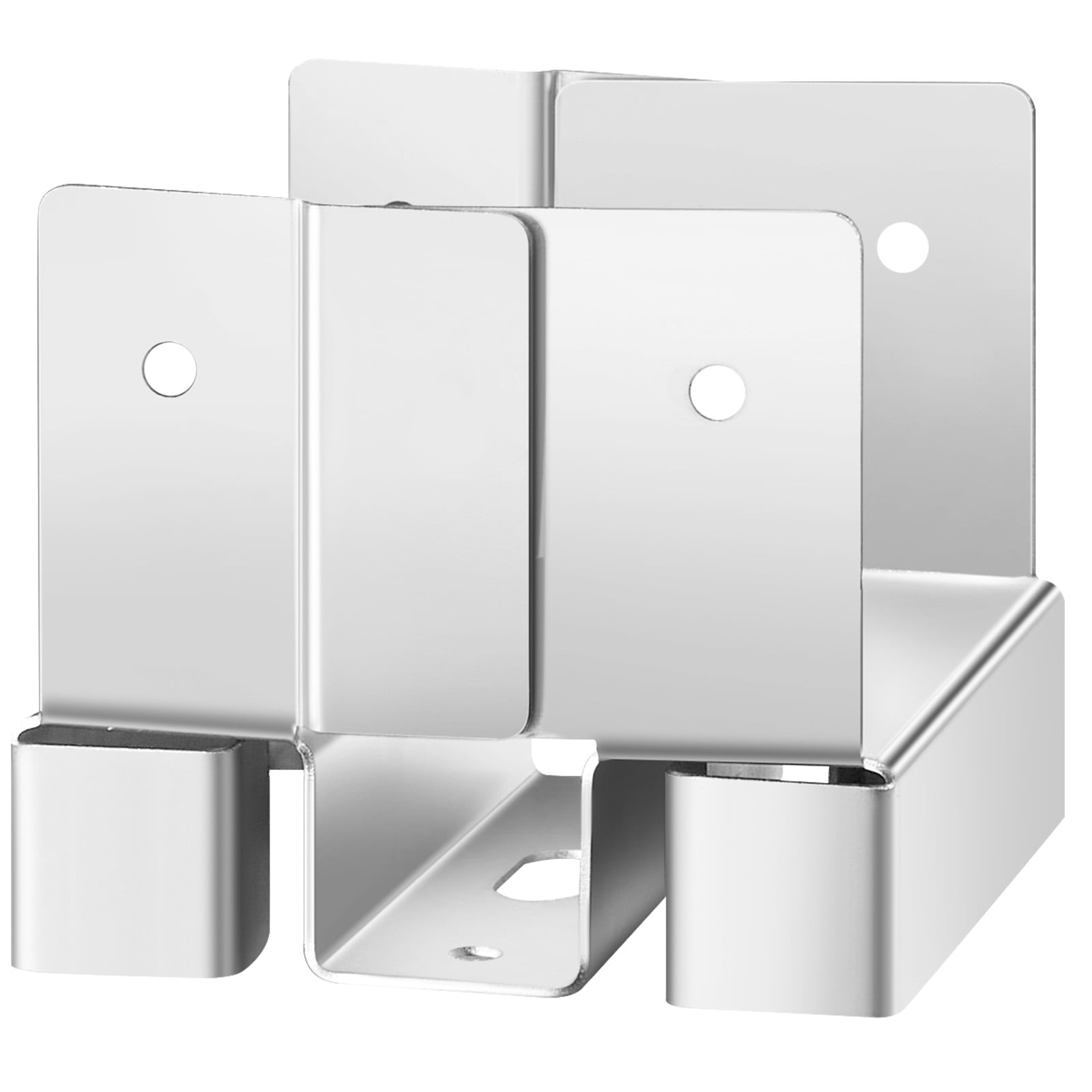 KFFKFF 4x4 Post Base 10 Pcs, Inner Dimensions 3.53x3.56inch/89.6x90.5mm Concrete Post Anchor, Durable Zinc-Plated Carbon Steel Brackets with 1-Inch Standoff, Suitable for Pergolas and Patio