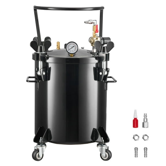 KFFKFF 5.3 Gal/20 L Steel Pressure Paint Tank, Durable Air Tool with Three Quick-Connect Couplers for DIY Projects, Home Use, and Artistic Applications