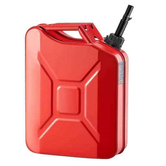 KFFKFF 5.3 Gallon Metal Fuel Container, Durable Gas Can with Spout and Handle, 6 L/min Flow Rate, Leakproof and Corrosion-Resistant, Suitable for Cars, Motorcycles, ATVs, UTVs, Red