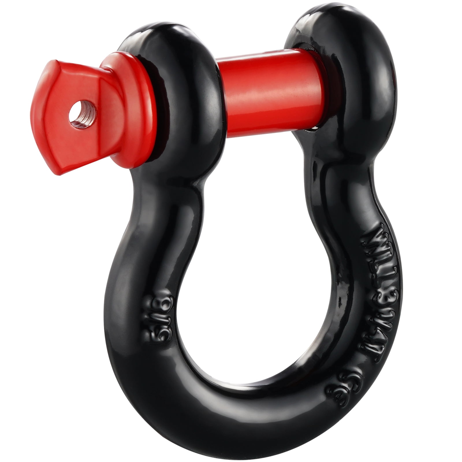 KFFKFF 5/8" D-Ring Shackle, Set of 4, Alloy Steel, 28660 lbs Break Strength, 3/4" Screw Pin, Durable Recovery Gear for Off Road Vehicles, Compatible with Jeep and Truck, Black