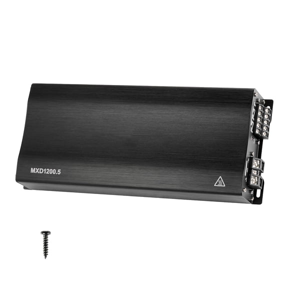 KFFKFF 5-Channel Bridgeable Car Audio Amplifier, Multichannel Class D Stereo Amp, Max. 4 x 100W at 4 Ohms / 4 x 200W at 2 Ohms + 1 x 1000W at 2 Ohms / 1 x 500W at 4 Ohms, Suitable for Vehicles