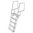 thumbnail image 1 of KFFKFF 5-Step Flip-Up Dock Ladder, Durable Aluminum Alloy Boat Swim Ladder with Non-Slip Wide Steps, 350 lbs Load Capacity, Pull Rope for Easy Use, Ideal for Lake, Pool, and Marine Boarding, 1 of 9