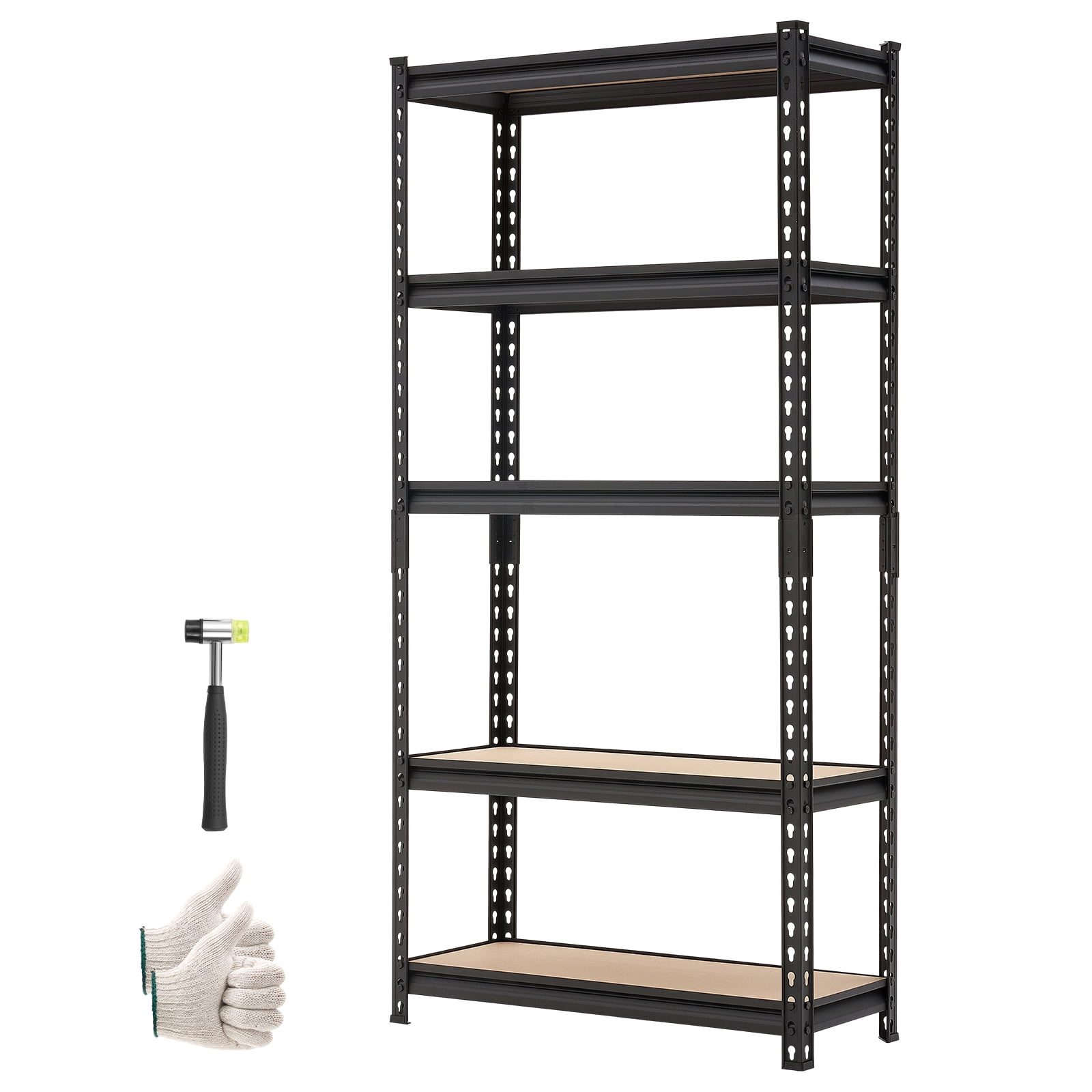 KFFKFF 5-Tier Adjustable Storage Shelves, 2000 lbs Capacity, Heavy Duty Metal Rack for Garage, Kitchen, Basement, or Bathroom, 29.88" W x 12.17" D x 59.84" H