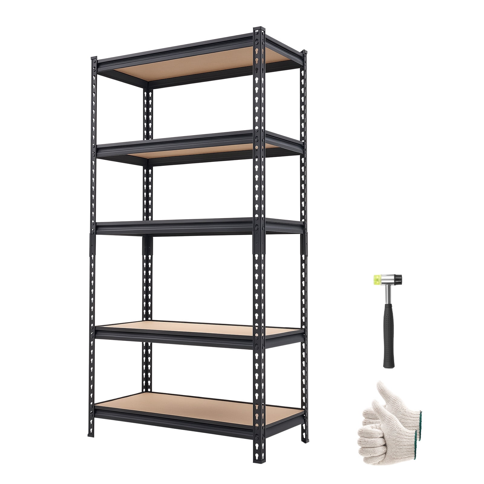 KFFKFF 5-Tier Adjustable Storage Shelves, 2000 lbs Capacity, Heavy-Duty Metal Rack for Garage, Kitchen, Pantry, Basement, or Bathroom, 32.36" W x 16.34" D x 62.76" H