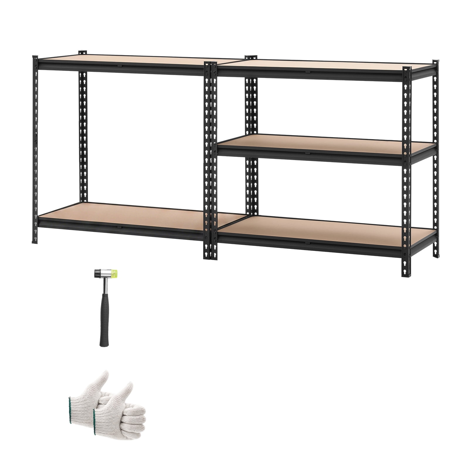 KFFKFF 5-Tier Adjustable Storage Shelves, 2000 lbs Capacity, Heavy-Duty Metal Rack for Garage, Warehouse, Basement, or Kitchen, 36.34" W x 16.34" D x 71.38" H