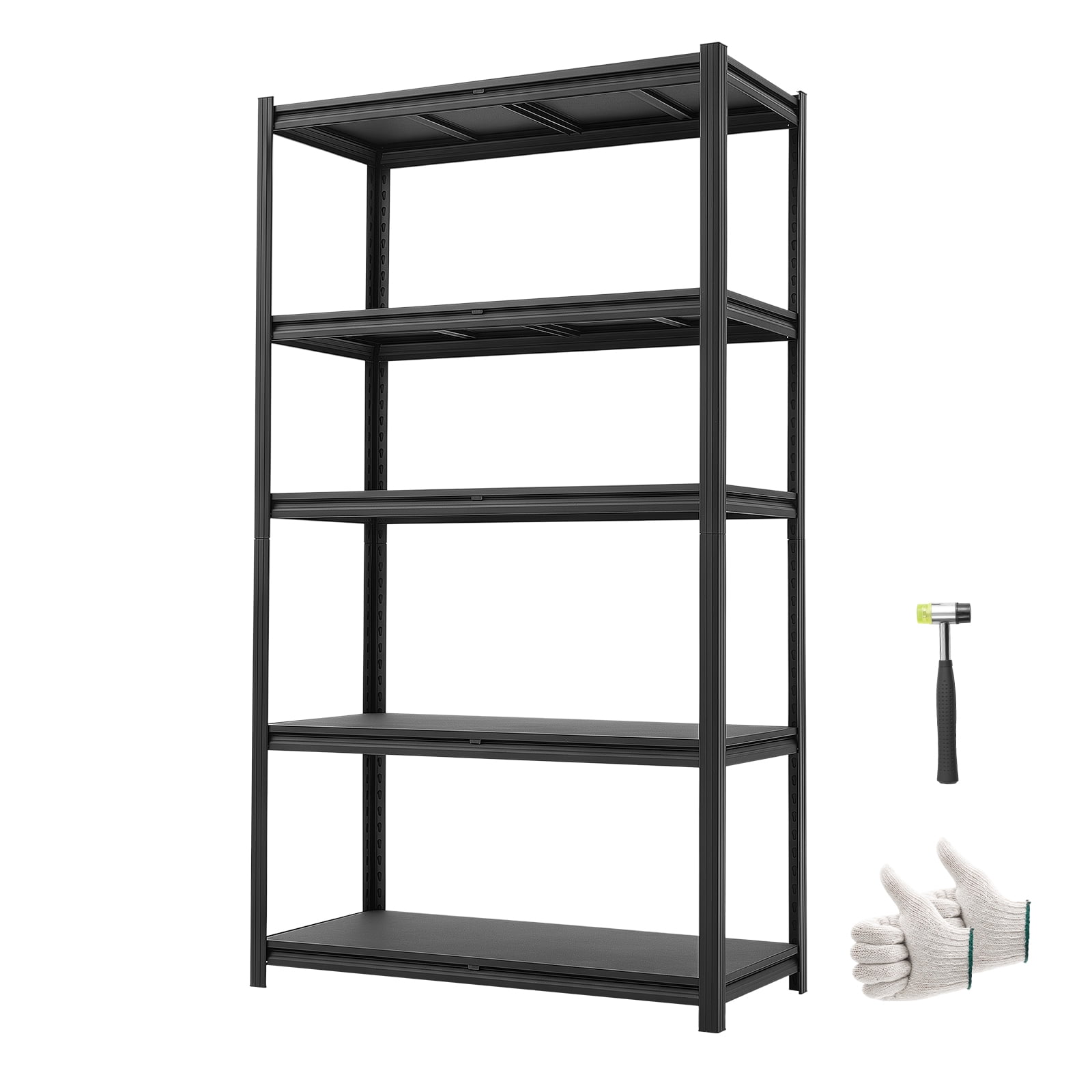KFFKFF 5-Tier Adjustable Storage Shelves, 3000 lbs Capacity, Heavy-Duty Metal Utility Rack for Garage, Warehouse, Basement, or Kitchen, 40.55" W x 18.31" D x 71.38" H