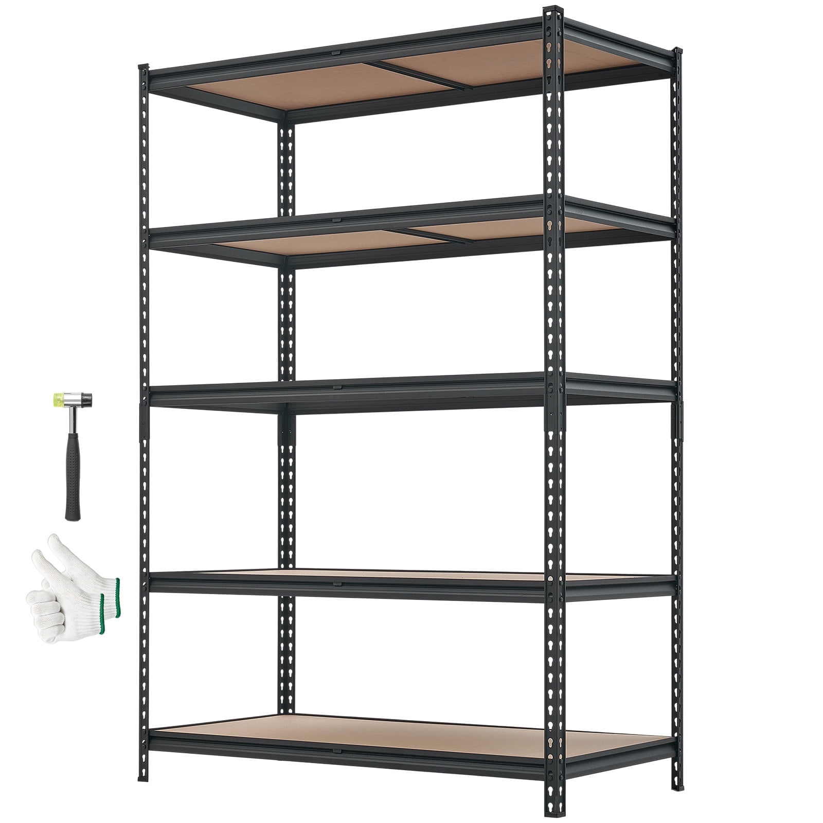 KFFKFF 5-Tier Adjustable Storage Shelves, 3000 lbs Capacity, Heavy-Duty Metal Utility Rack for Garage, Workshop, Warehouse, or Basement, 48.35" W x 24.37" D x 71.38" H