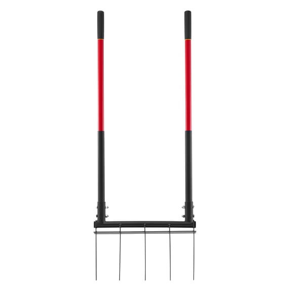KFFKFF 5-Tine Broad Fork with Dual Fiberglass Handles, Durable Garden Tool with Ergonomic U-Shaped Design, Ideal for Soil Aeration, Composting, and Transplanting