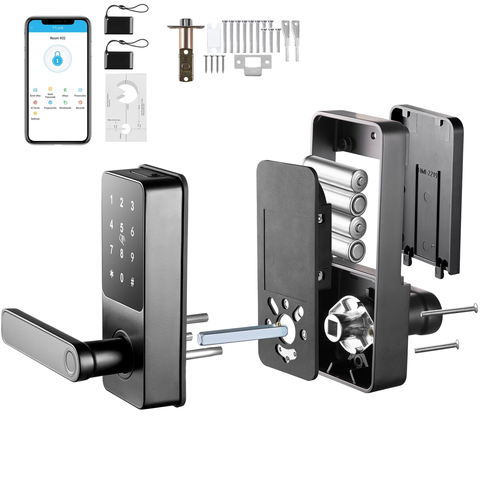 View of KFFKFF 5-in-1 Smart Door Lock with Fingerprint Access, Bluetooth ...