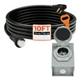 thumbnail image 1 of KFFKFF 50 Amp Generator Cord and Power Inlet Box, 10FT, 125V/250V STW 6/3 + 8/1 AWG Extension Cable, NEMA 14-50P to SS2-50R, Twist Lock Plug, Inlet Box Set, for Connecting Generator to Home, 1 of 9