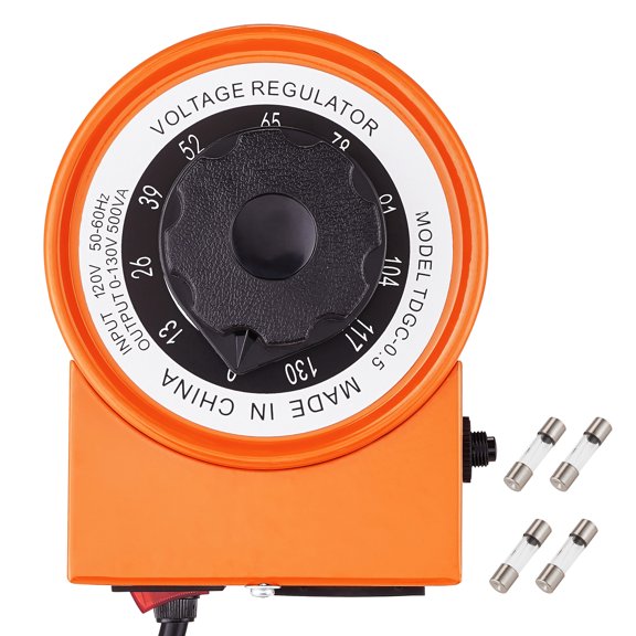 KFFKFF 500VA Variable Voltage Transformer, 3.84A, 0-130V AC Voltage Regulator, Tested to UL Standard