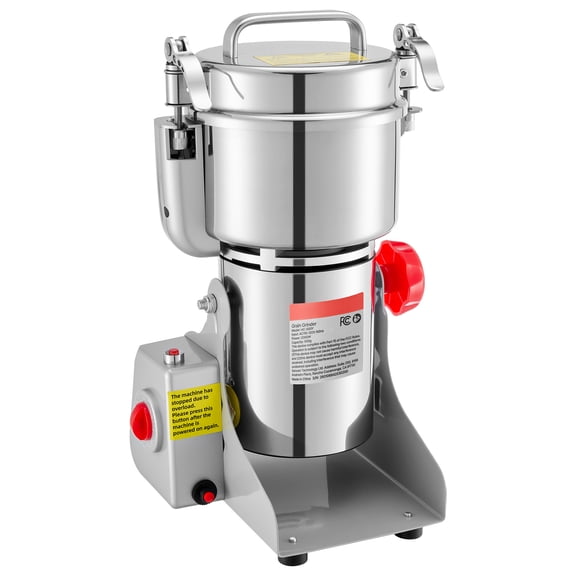 KFFKFF 500g Electric Grain Mill Grinder, 2000W 28000RPM High-Speed Grinding Machine, Stainless Steel Pulverizer for Dry Grains, Coffee Beans, Spices, and Nuts (270 Swing Design)