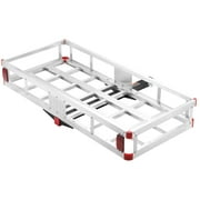 KFFKFF 500lb Hitch Mount Cargo Carrier 47 x 20 x 6 in Aluminum For 2 Receiver
