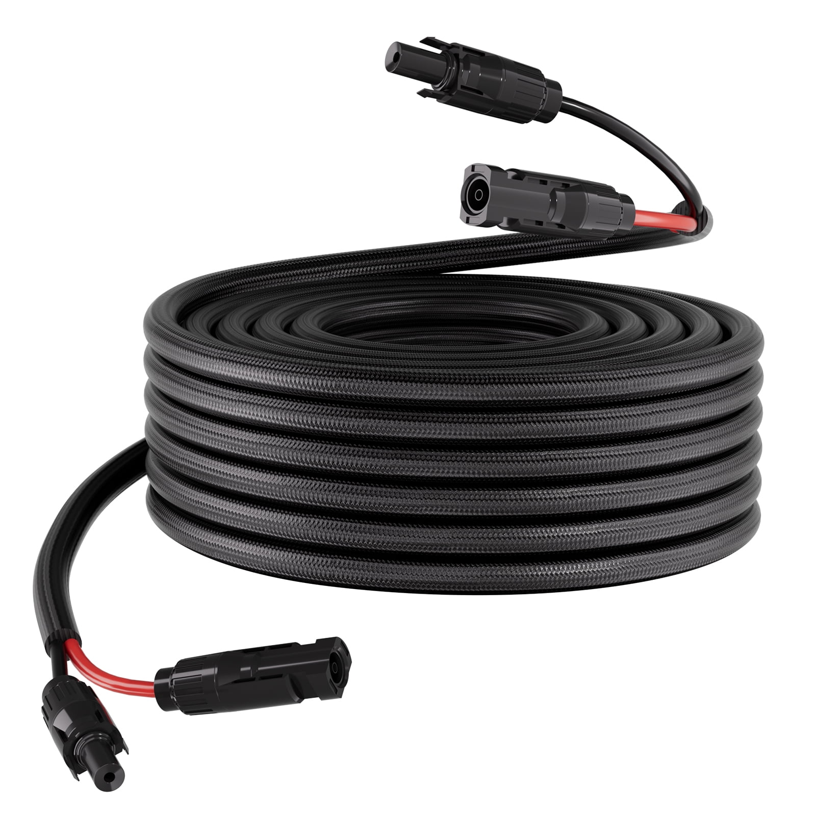 KFFKFF 50FT Solar Panel Extension Cable, 10 AWG, Durable Wire with Flame-Resistant Protective Sleeve, Male and Female Connectors, IP67 Waterproof, Suitable for Outdoor Use in Automotive