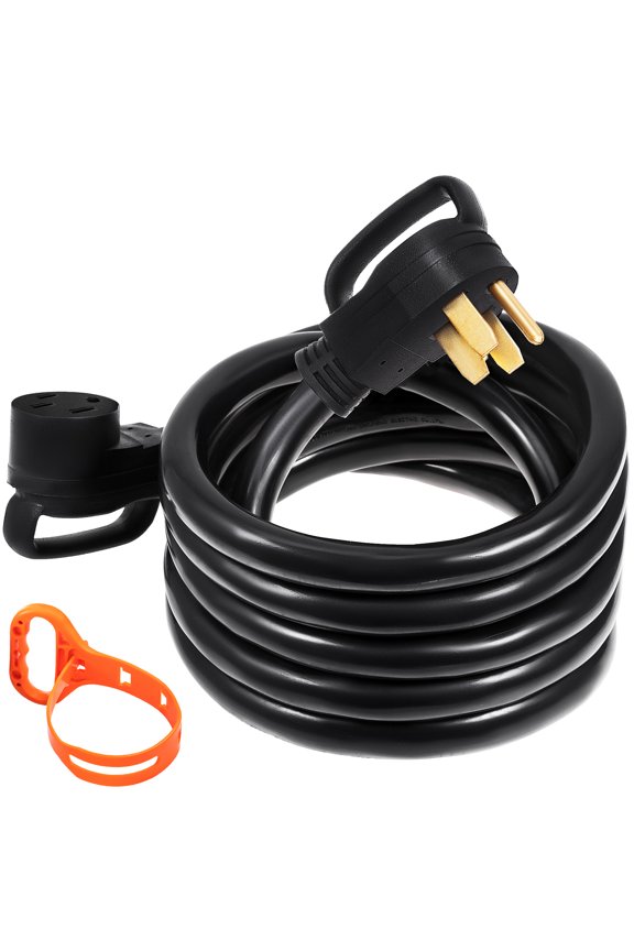 50ft 50A RV Extension Cord, 6AWG/3C + 8AWG/1C Heavy Duty Power Cable with N14-50P/R Plug, Extension Power Cord for RV Trailers, Motorhomes, and Campers, 125/250V