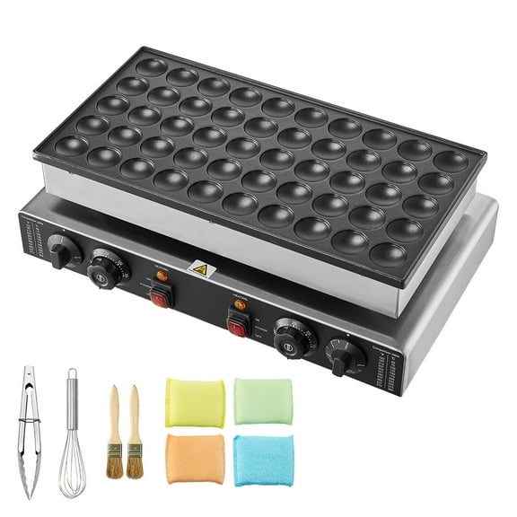 KFFKFF 50PCS Electric Nonstick Waffle Maker, Mini Pancake Maker, 1700W Electric Baker Machine with Non-stick, Adjustable Temperature & Timer